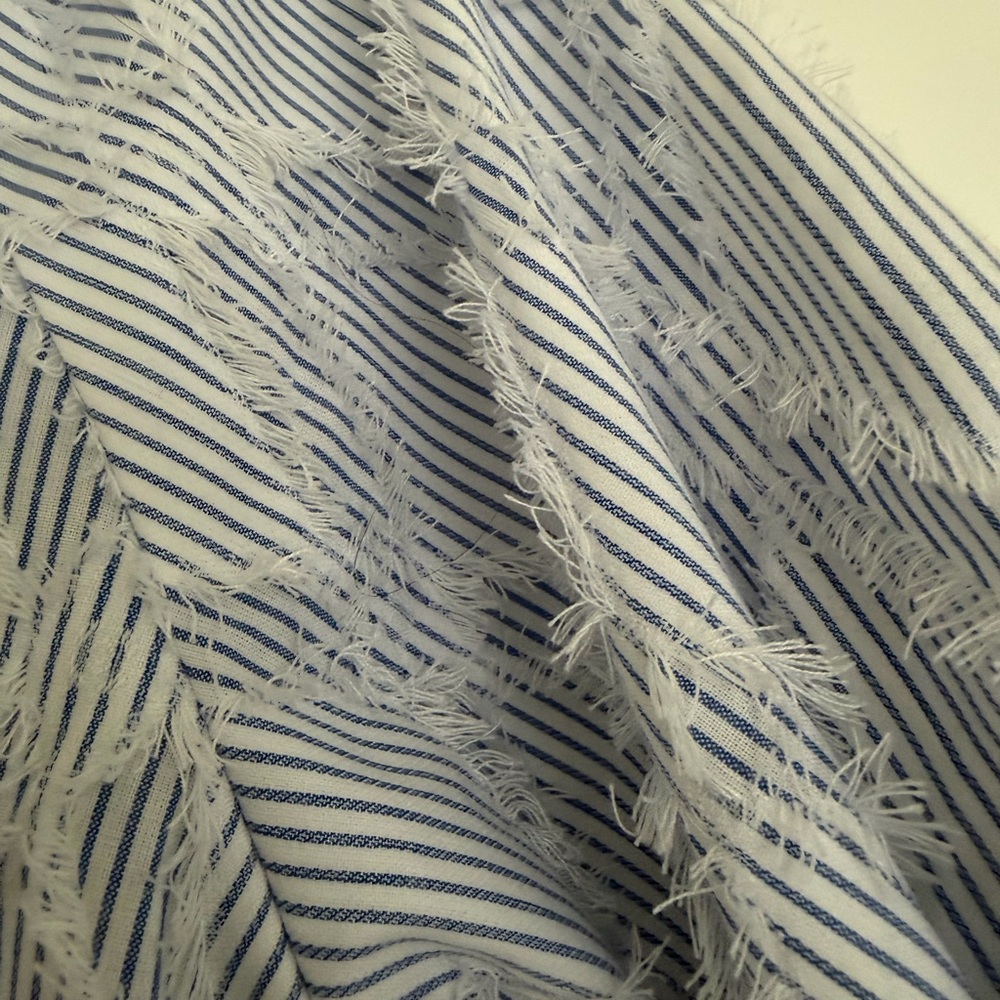 Ali Miles Light Blue Patterned Button Down Shirt … - image 2